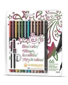 Chameleon Fineliner 12-Pen Design Col. Set FL1202