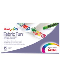 Pentel Textielkrijt PTS15 Doos 15 Kleuren